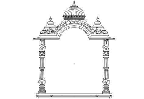temple arch cad block